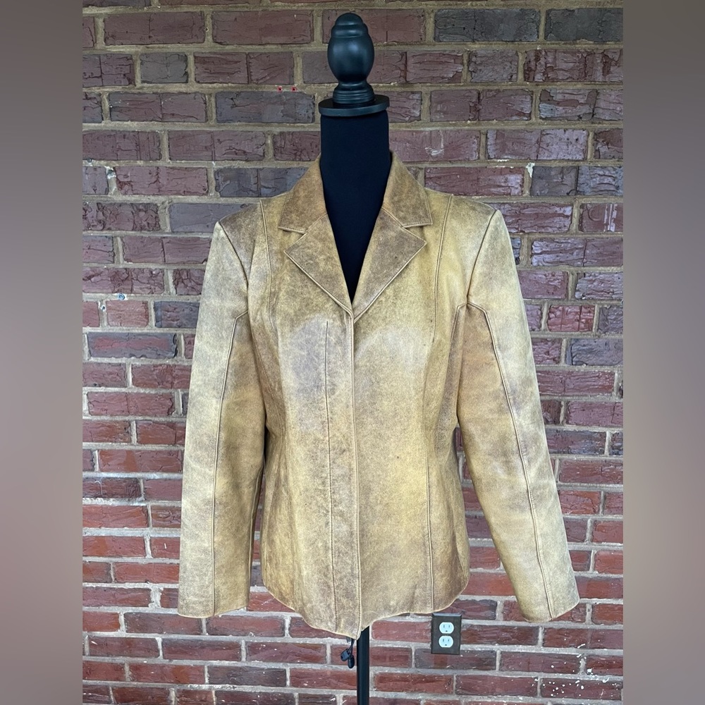 Gold/tan leather jacket